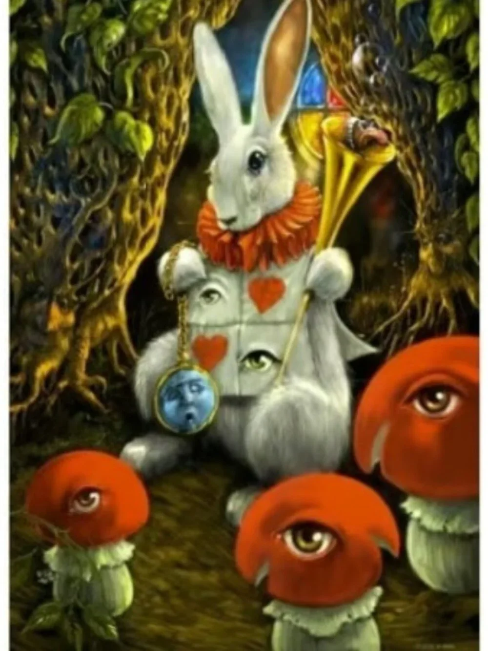 White Rabbit Heady Art Print Tapestry ~ 30